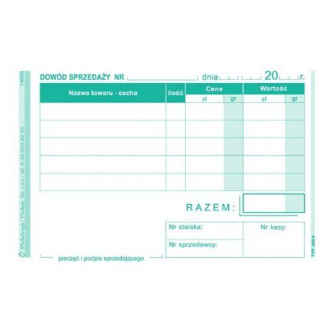 Druk MiP Dowód Sprzedaży Paragon A7/80 - 2